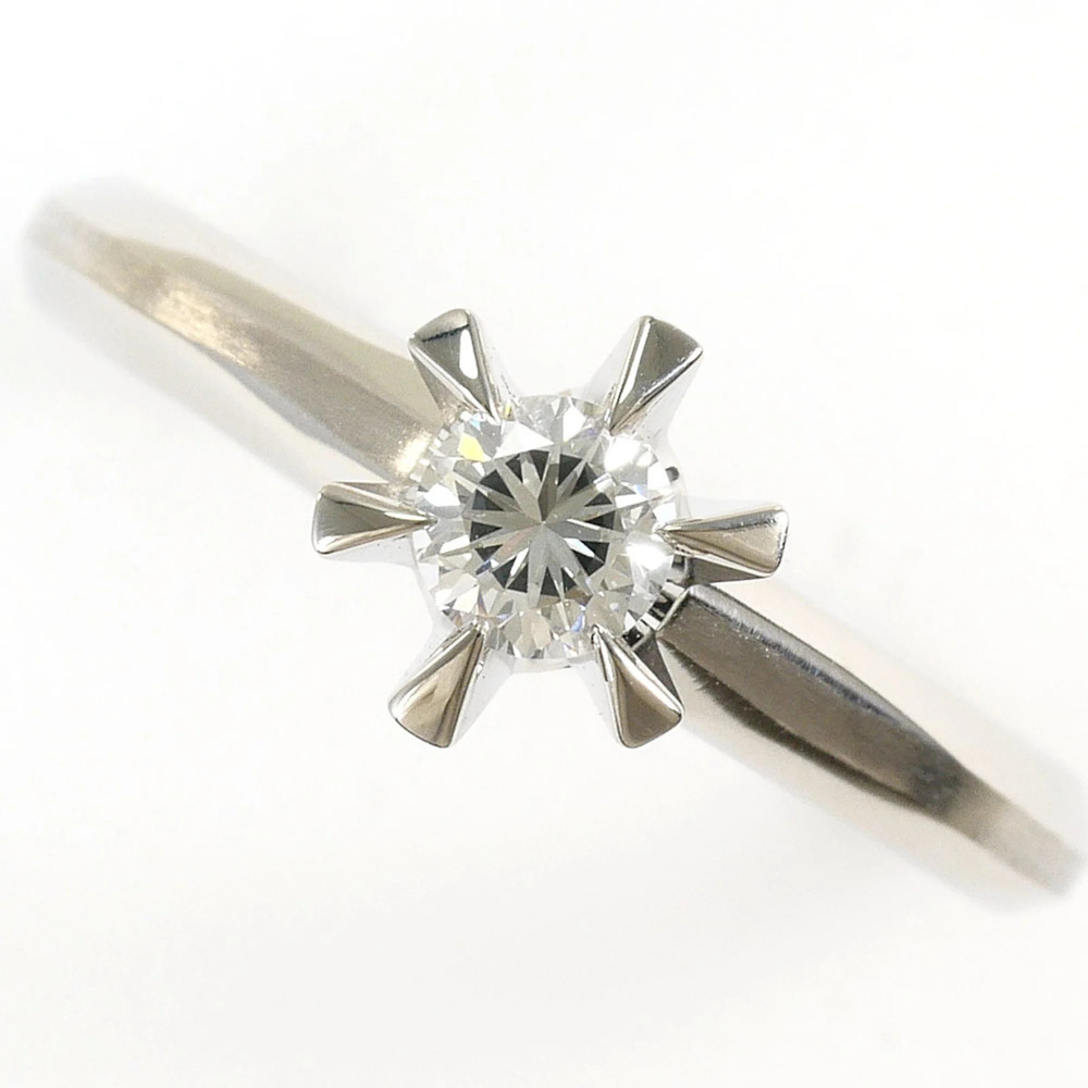 PT900 Platinum Ring, 1 Diamond, 0.244ct VS2 Clarity, Total Weight 4.1g, Jewelry